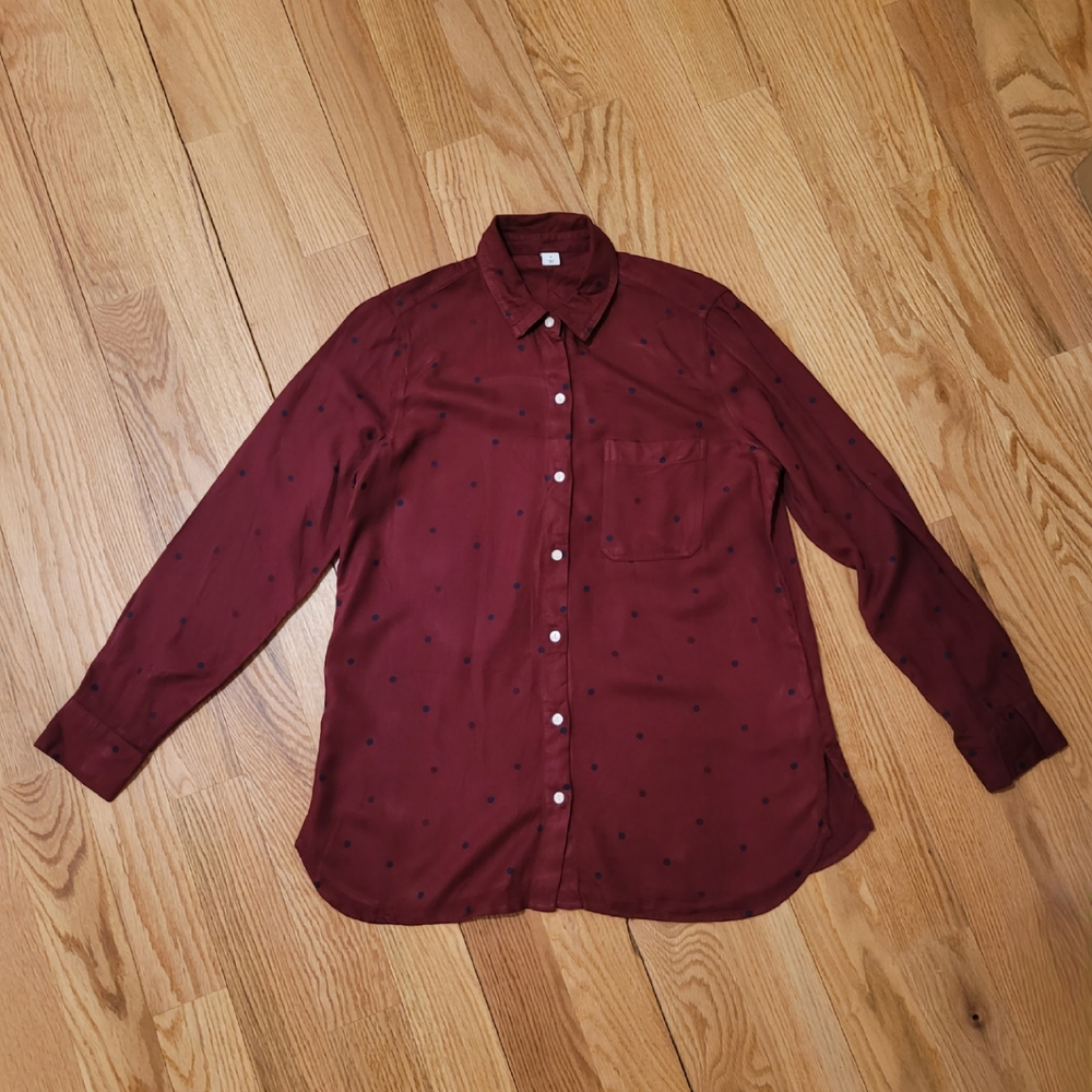 Old Navy | Burgundy Polka Dot Shirt